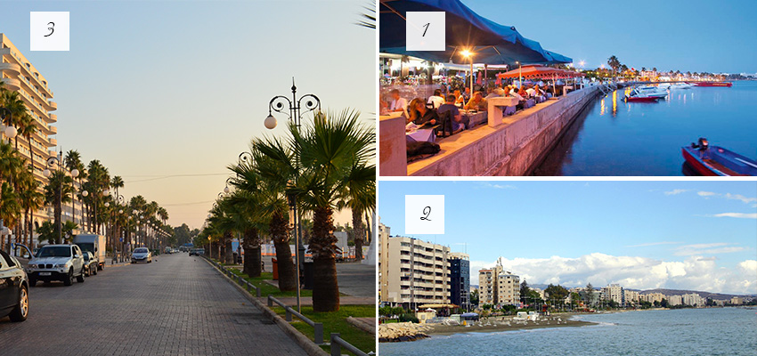 Areas of Cyprus: Paphos, Limassol and Larnaca